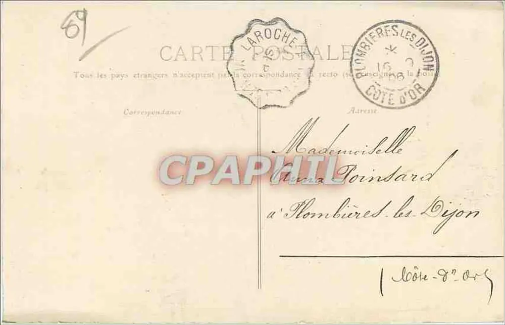 Avallon — Vue pittoresque du coin du Cousin — Pothain, édit., Avallon - Verso