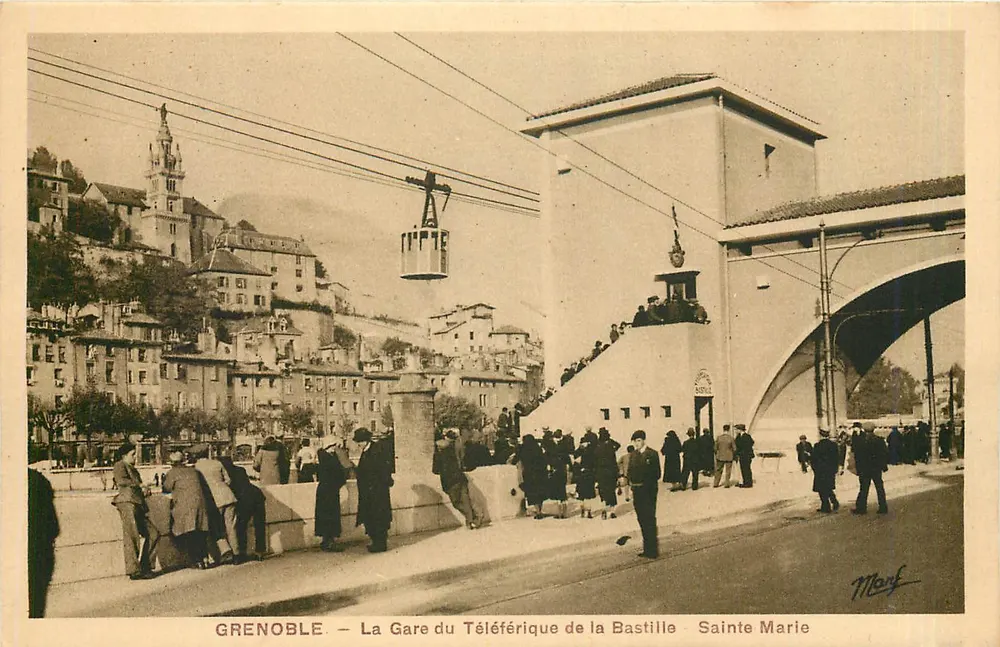 Grenoble — Die Seilbahnstation der Bastille - Sainte Marie — Martiolo Frères, Grenoble - Vorderseite