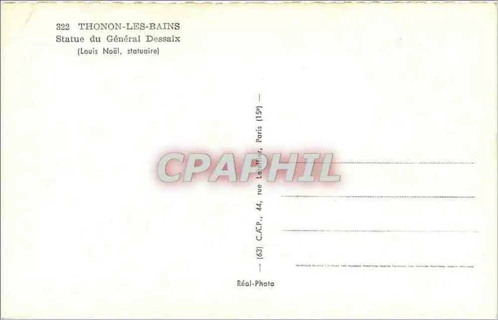 थोनॉन-लेस-बैंस — जनरल डेसैक की प्रतिमा — C.A.P., पेरिस - पीछे