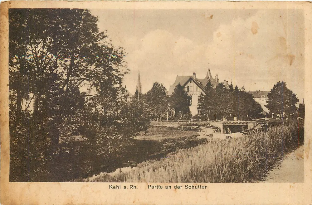 Kehl a. Rh. — Parte na Schutter — Atelier J. Petit, Kehl a. Rh. - Frente