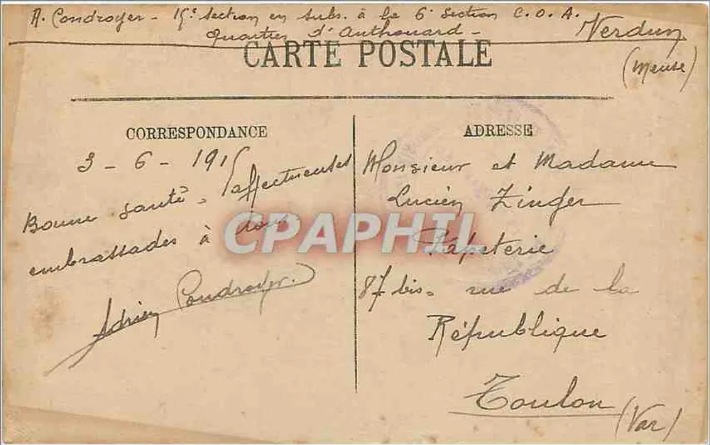 Verdun — As Casas na Meuse — LL - Verso