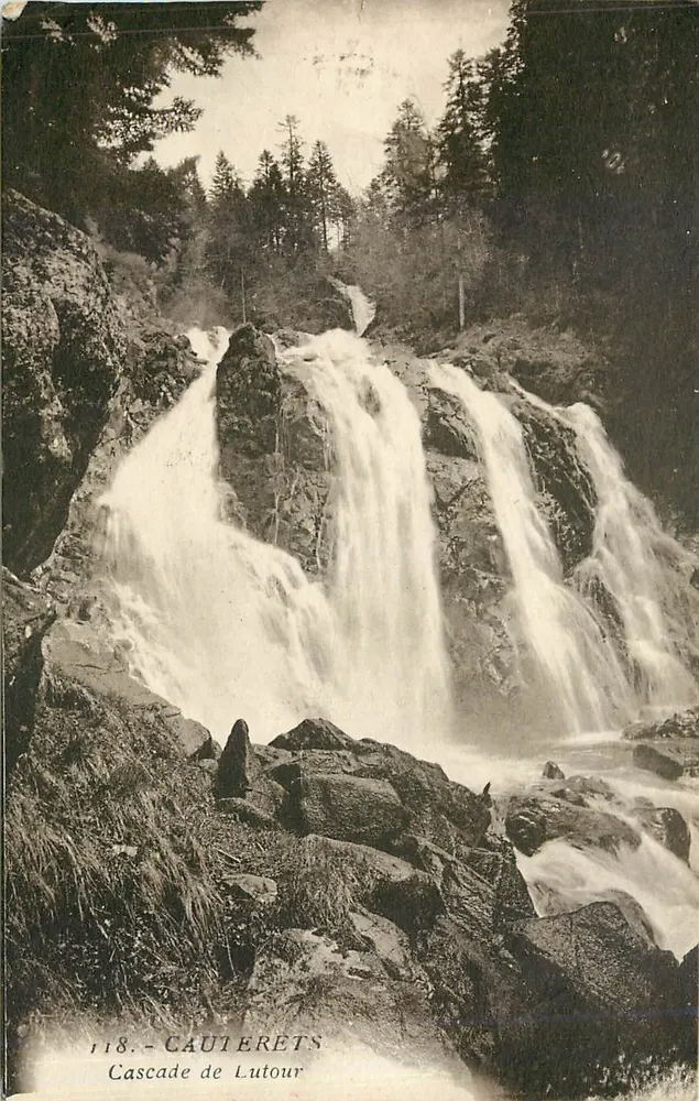 Cachoeira de Lutour — Cauterets — Edições Foto Quinby, n°118 - Frente