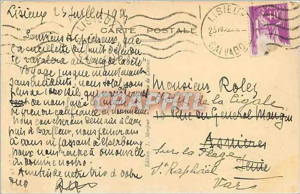 Manoir de la Salamandre — Detalhe de uma escultura de salamandra — Edição J. Raphael Lette - Verso
