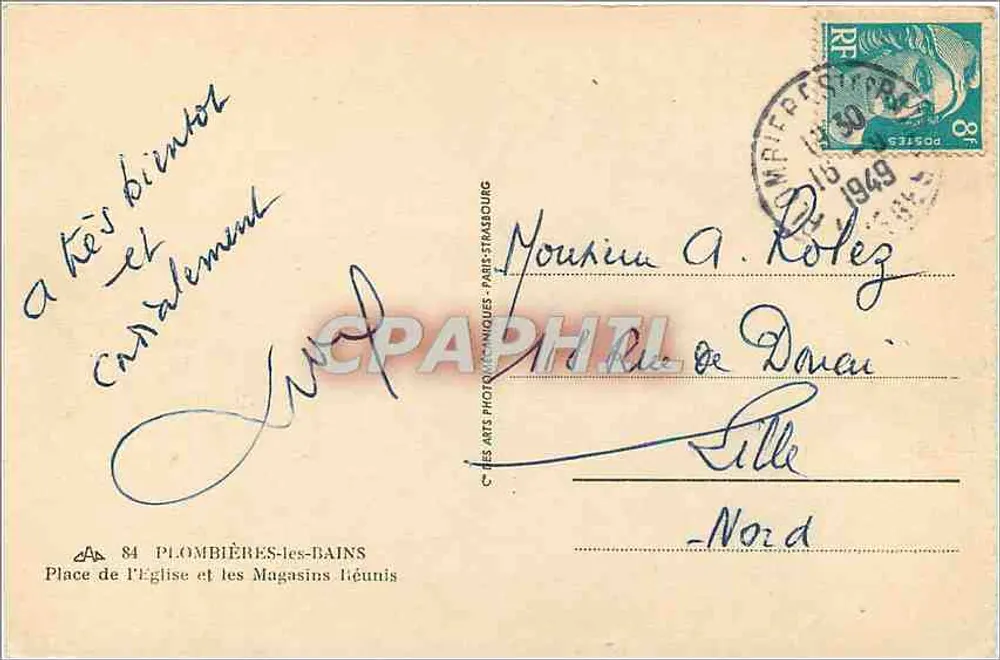 Kirche Saint-Pierre — PLOMBIÈRES-LES-BAINS — Verlag: Les Arts Photographiques - Paris - Rückseite
