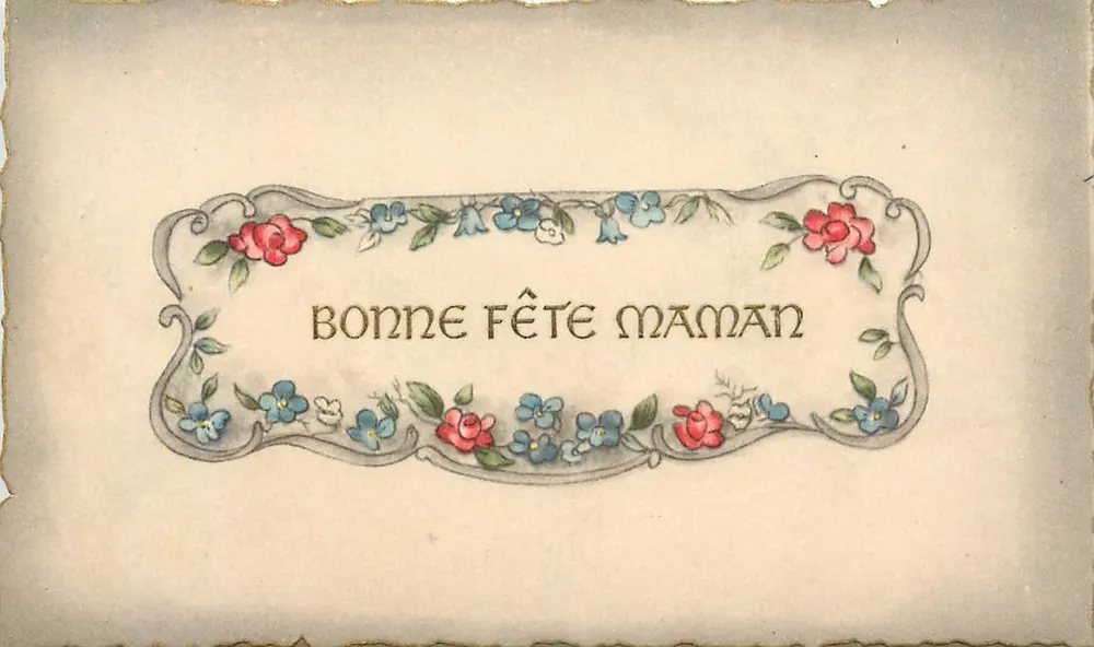 Bom dia mãe — carta postal decorativa com flores — Alemanha - Frente