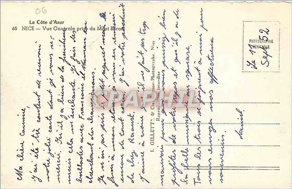 नाइस — माउंट बोरोन से ली गई सामान्य दृश्य — एल. गिलेट एंड सी, फोटोग्राफर - पीछे