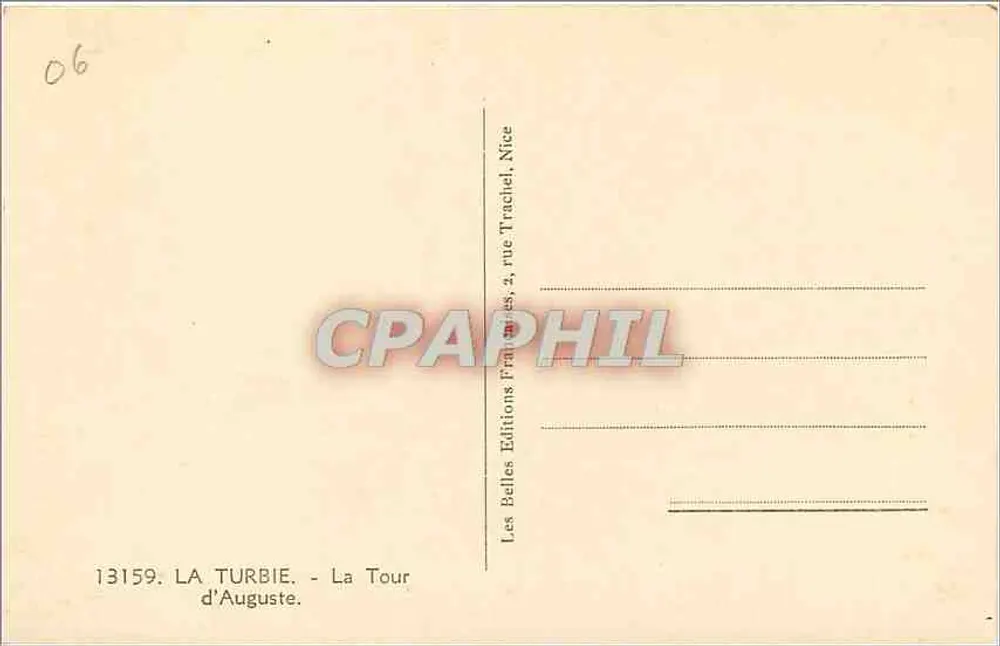 La Tour d'Auguste — Ruínas do templo — Les Belles Éditions, Nice - Verso