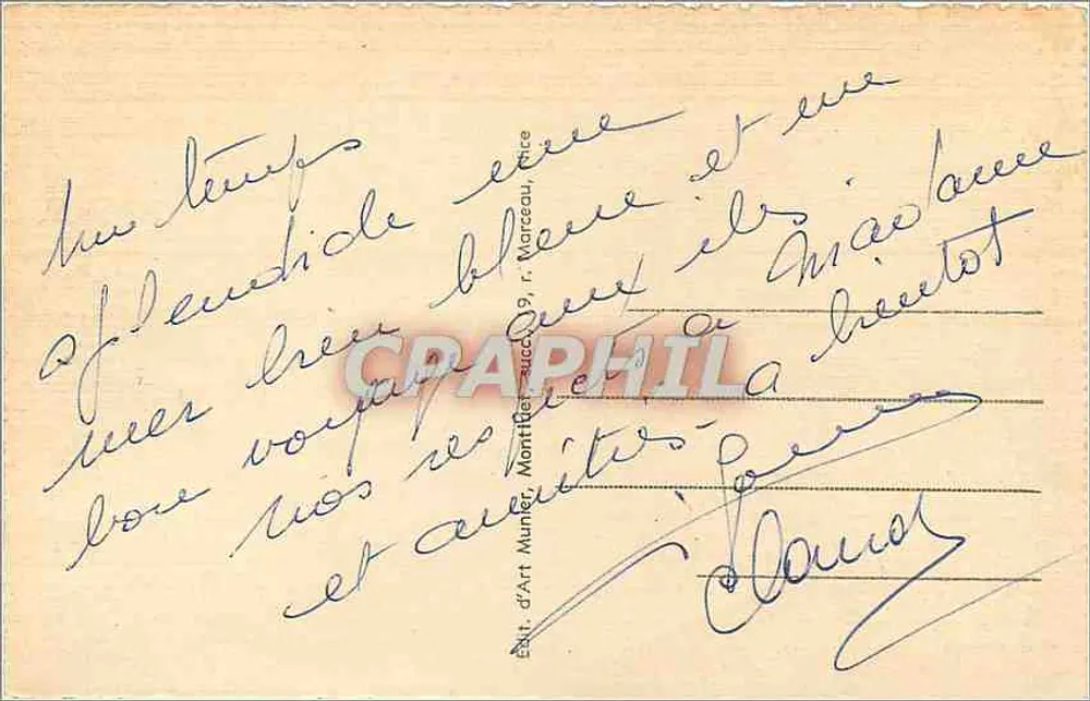 Cannes — Der Hafen und der Mont Chevalier — Munier, Nr. 89 - Rückseite