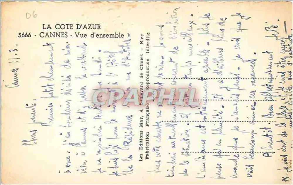 कैन्स — सामान्य दृश्य — फ्रांसीसी प्रकाशन, संख्या 5666 - पीछे