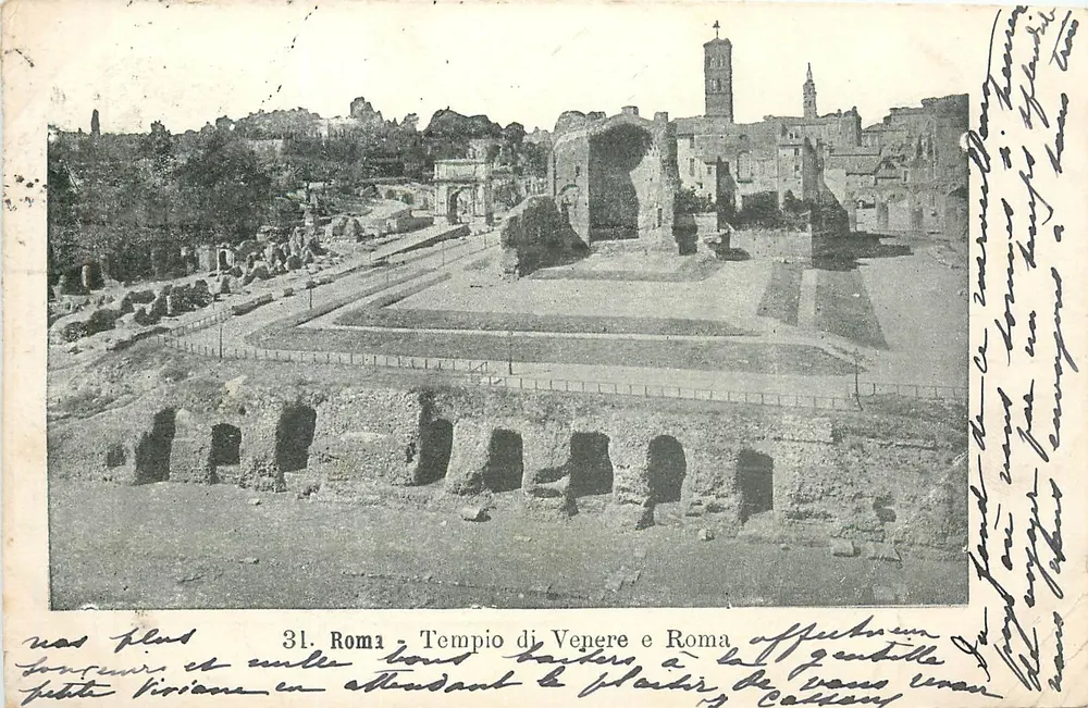 Rzym — Tempio di Vepere e Roma — Afisze z torpimir z tysiąca bond z dawnych do miłej - Awers