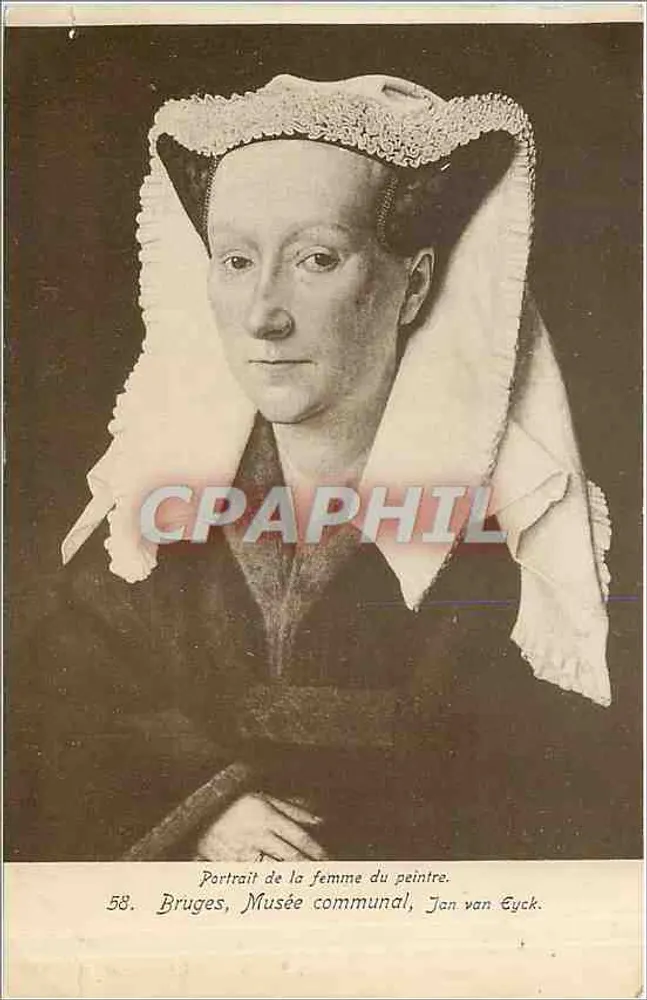 Portret kobiety malarza — Jan van Eyck — Muzeum miejskie w Brukseli, nr 58 - Awers