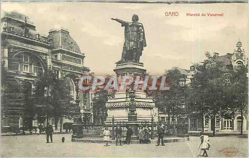Gand. Mercado de Quinta-feira — editor H. Marcovici, Bruxelas - Frente