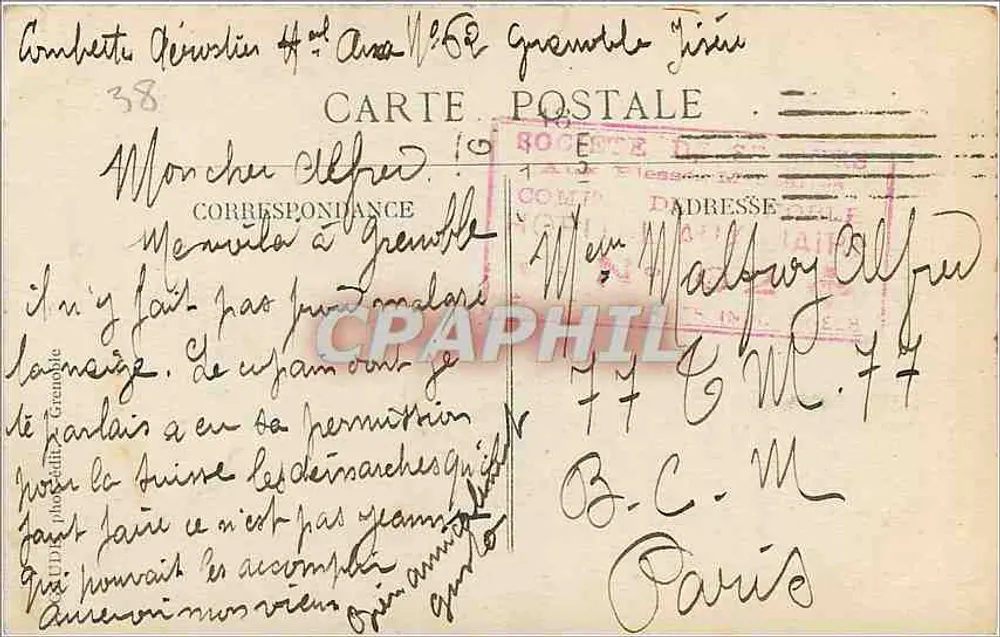 Grenoble — Vista geral — Editor: C. L. F. (n° 401) - Verso