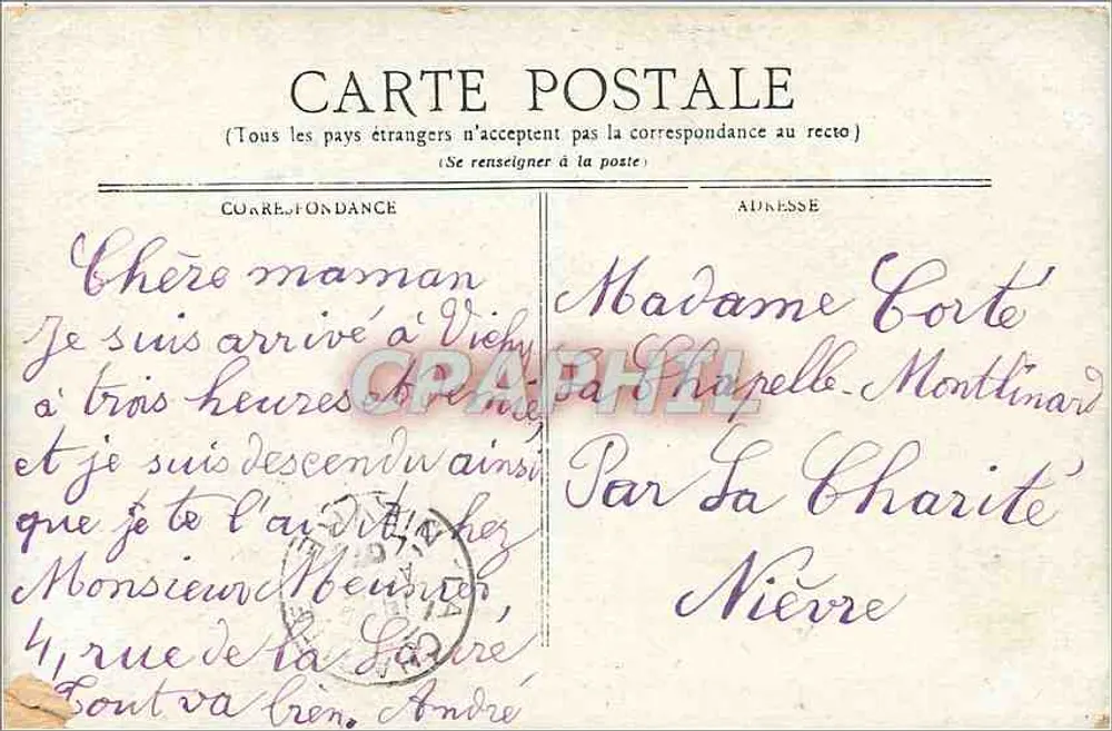 Vichy — Perspectiva do Estabelecimento Termal — Staerck & Paris - Verso