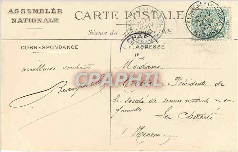 Nationalversammlung — Eingang der Abgeordneten in die Nationalversammlung — Cour des Princes - Rückseite
