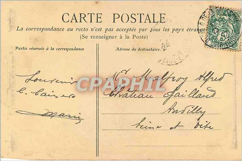 Castelo de Azay-le-Rideau — Coleção Histórica dos Castelos da França — H. Chevret, editor, Paris - Verso