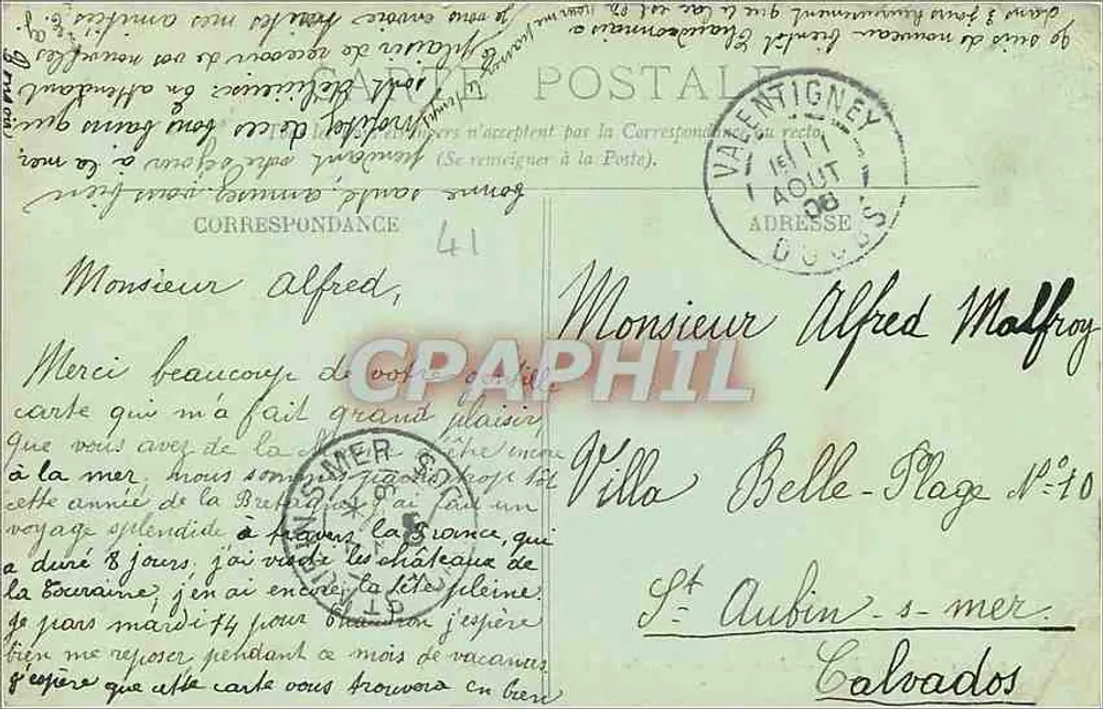 Chambord — Le Château — Au bord du Cosson — LL. - Verso
