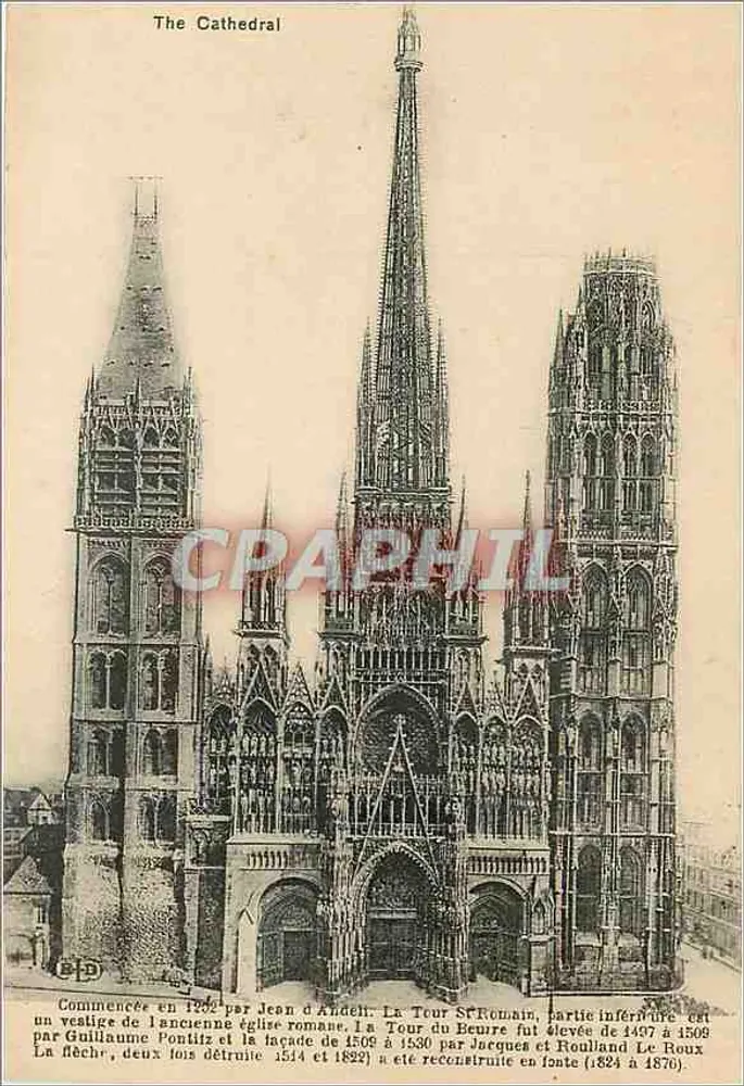 Catedral de Reims — vista da fachada e das torres — editor não identificado, número de série não visível - Frente
