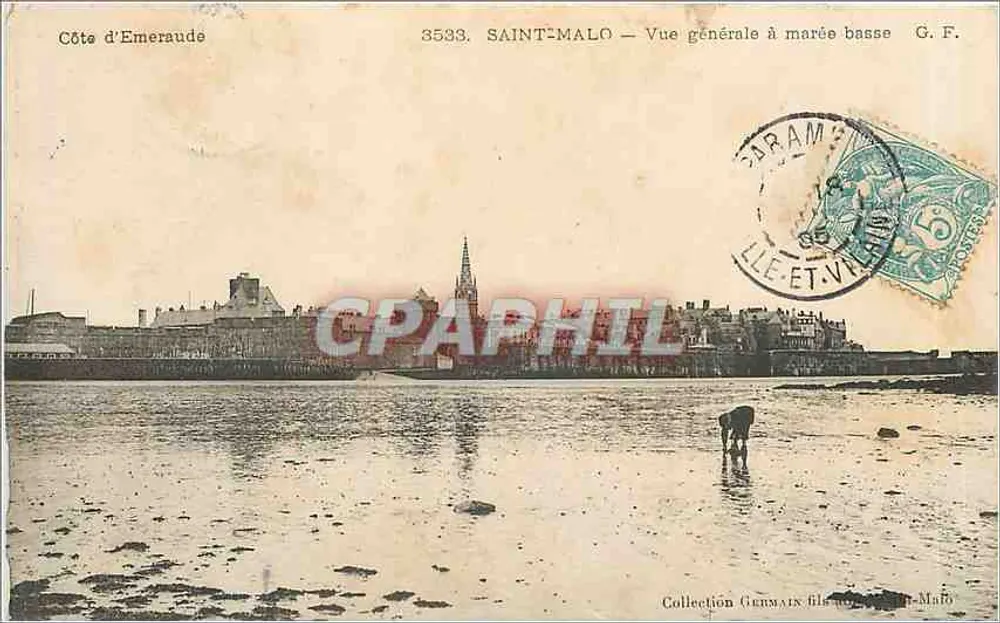Saint-Malo — Vista geral à maré baixa — G.F. n°3533 - Frente