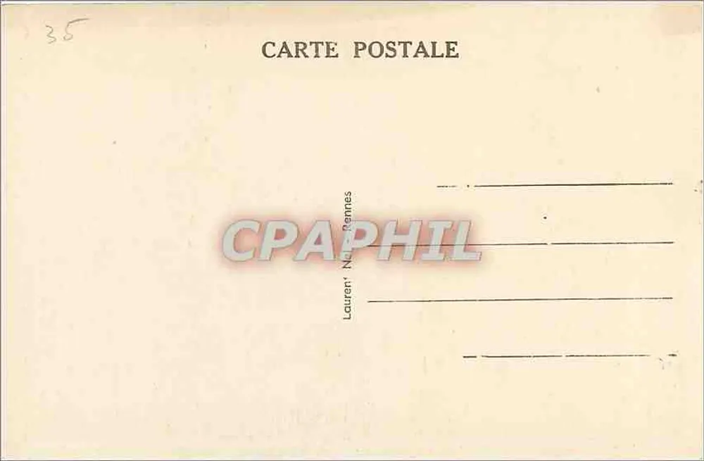 Rennes — Um canto do Thabor — editor Laurent, n° 544 - Verso