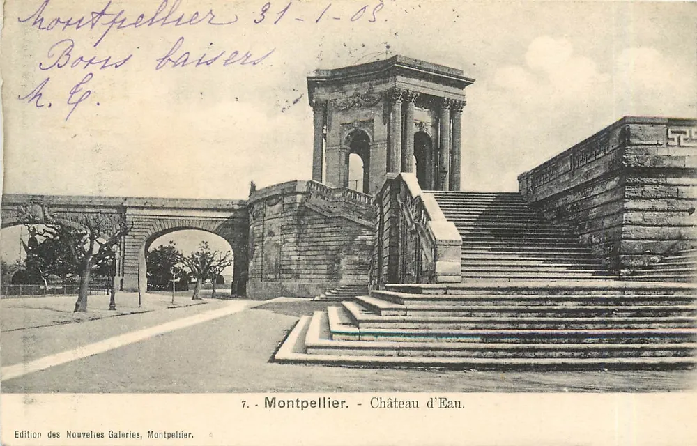 Montpellier - Castelo d'Água — Edição das Novas Galerias, Montpellier. N°7 - Frente