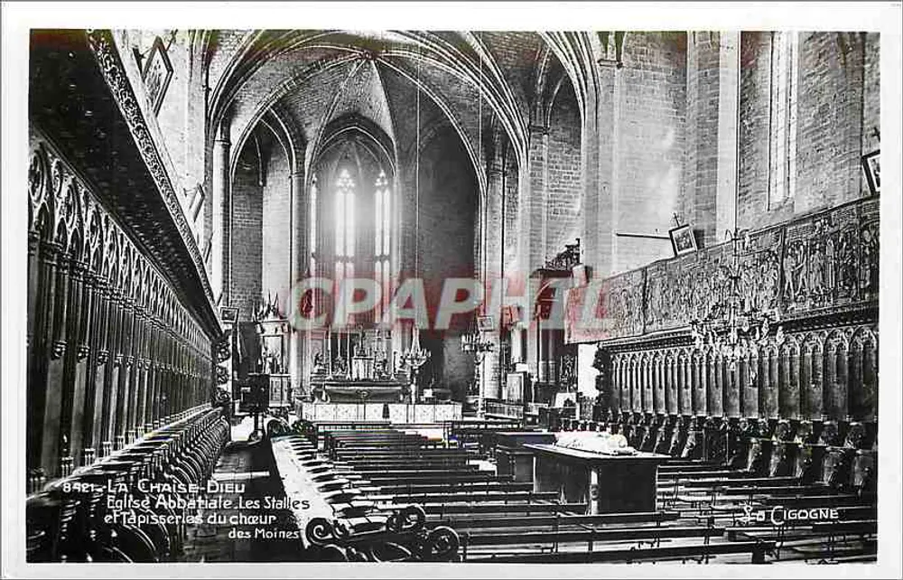 La Chaise-Dieu — Abteikirche. Die Bänke und Wandteppiche des Chors der Mönche — Edition La Cigogne, Vichy - Vorderseite