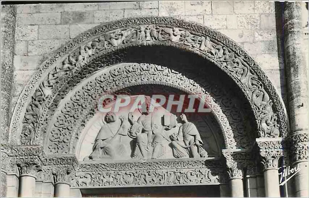 Angoulême — Catedral de São Pedro, tympano da porta — Edições Charentaises d'Art Jarnac - Frente