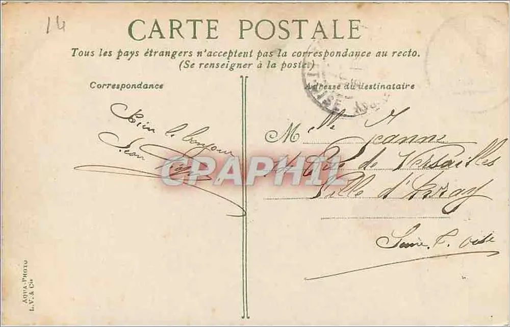 TROUVILLE - Départ du bateau du Havre — éditeur Aqua-Photo L.V.Z. & Cie, n°37 - Verso