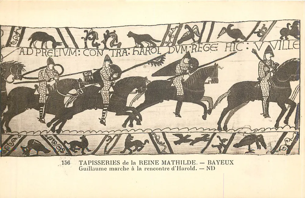 Tapisserien der Königin Mathilde — Bayeux — Wilhelm geht auf Harold zu - Vorderseite
