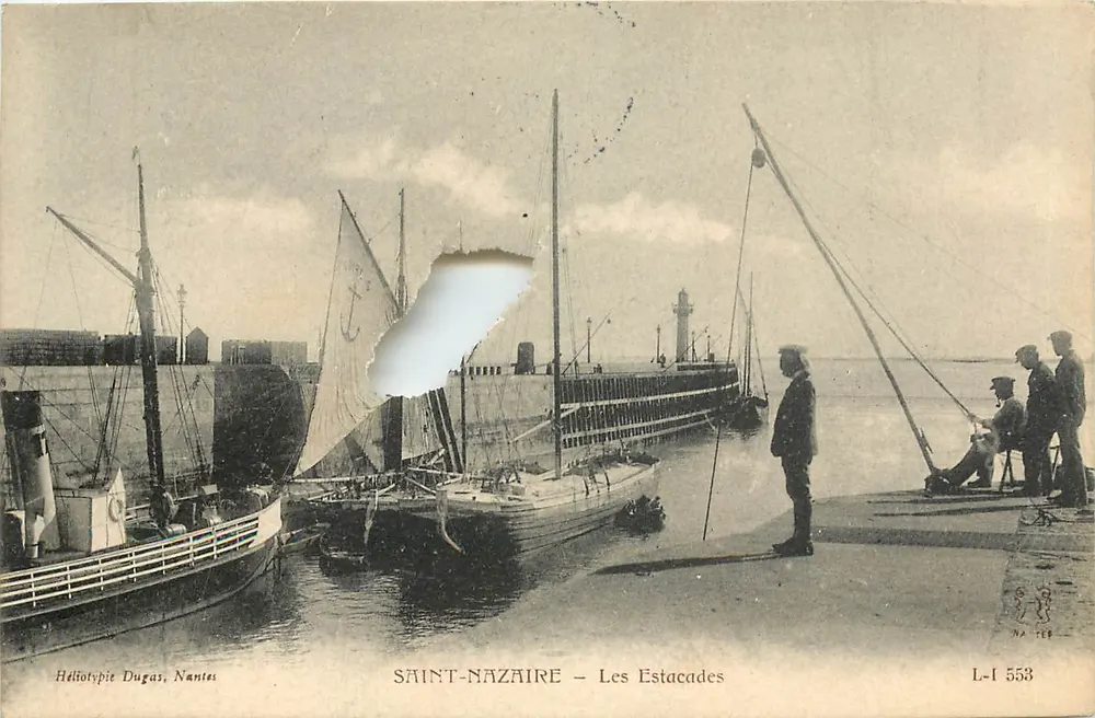 SAINT-NAZAIRE — Les Estacades — Héliotypie Dugas, Nantes — L-I 553 - Recto