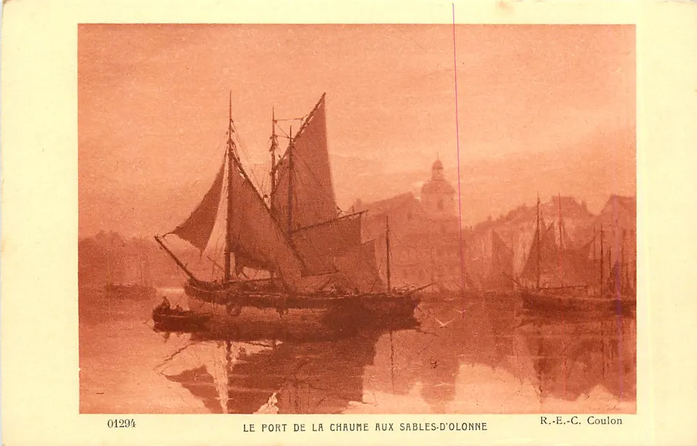 Le Port de la Chaume aux Sables-d'Olonne — R.E.C. Coulon — n° 01294 - Recto