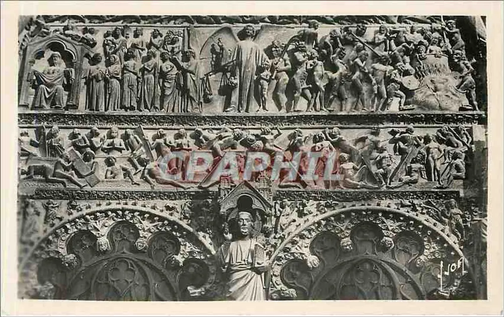 Bourges (Cher) — La cathédrale, Portail du Jugement dernier — Éditions d'Art 'Yvon', Paris - Recto