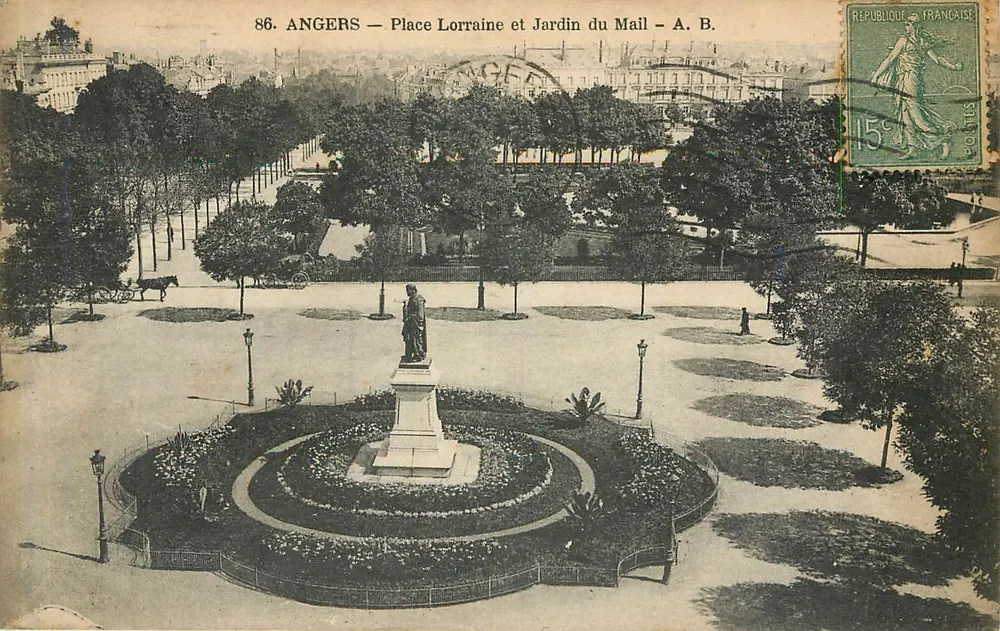 Angers — Place Lorraine et Jardin du Mail — A. B. - Recto