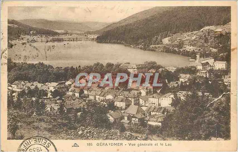 GÉRARDMER — Vue générale et le Lac — Éditeur : SEINE-ET-LOIRE, n° 185 - Voorkant