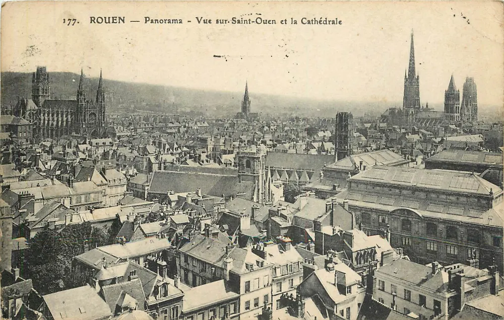ROUEN — Panorama — Ansicht von Saint-Ouen und der Kathedrale — Verlag: M. Raffet, n° 177 - Vorderseite