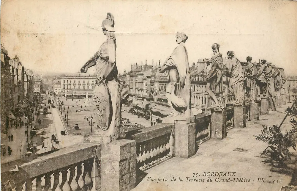 Ansicht vom Balkon des Grand-Theaters — Bordeaux — Verlag Bloc Frères, n° 75 - Vorderseite