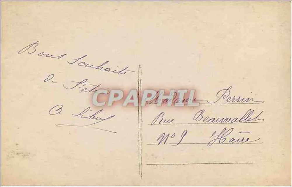 Jeune femme avec bouquet de roses — Bonne Fête — Éditeur inconnu, n° 446 - Verso