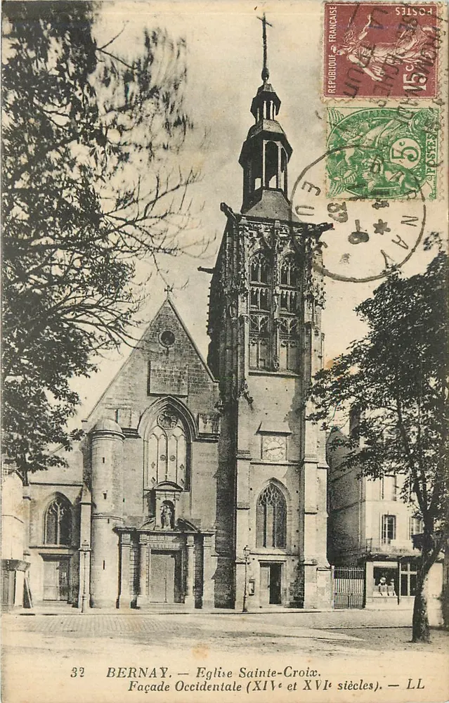 Bernay — Church of Sainte-Croix, Western Facade (14th and 16th centuries) — LL - Front