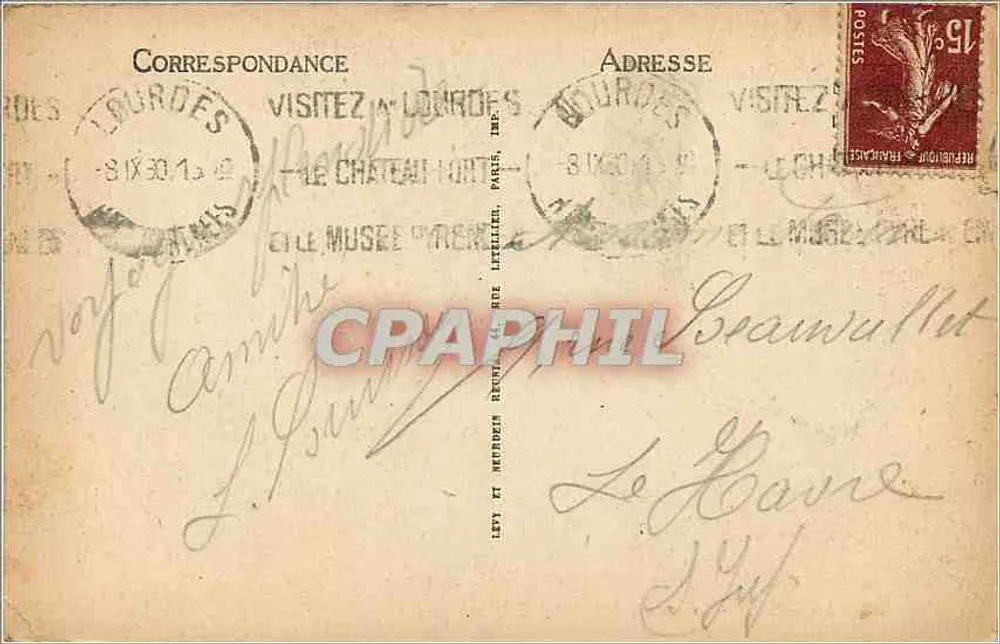 LOURDES — A Bênção dos Doentes — Edição Lourdes B.nheur, n°53 - Verso