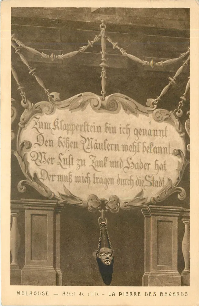 Mulhouse — Hôtel de ville — La Pierre des Bavards - Recto