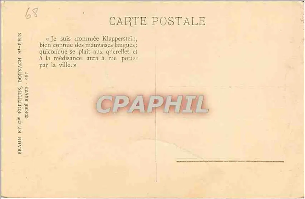 Mulhouse — Hôtel de ville — La Pierre des Bavards - Verso
