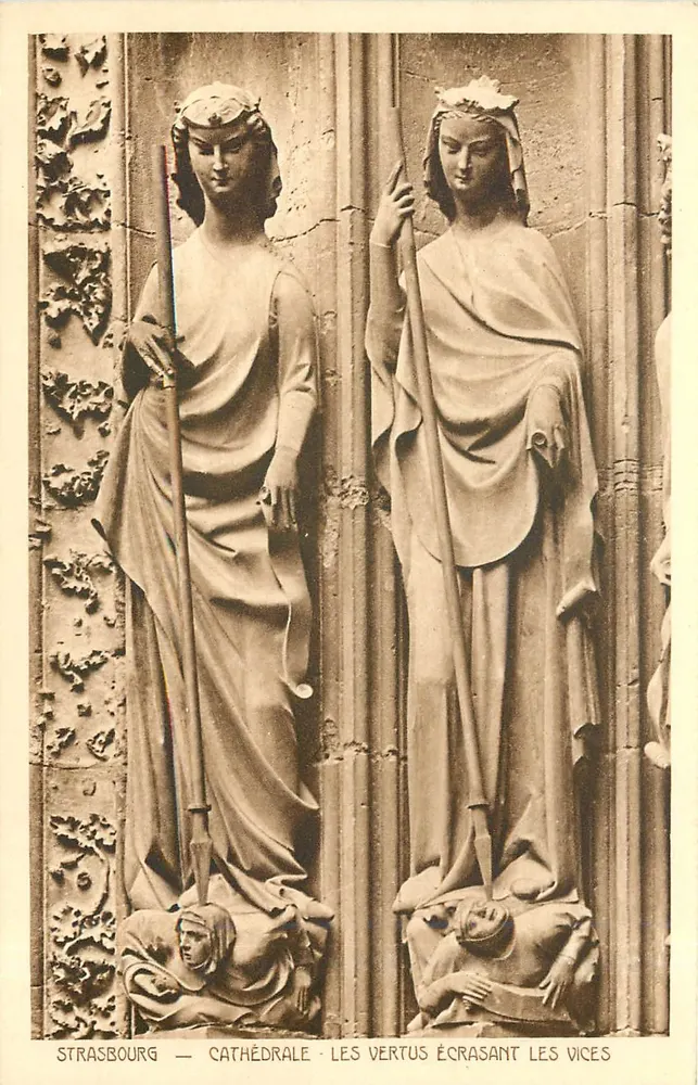 Strasbourg — Cathédrale — Les Vertus écrasant les vices - Recto