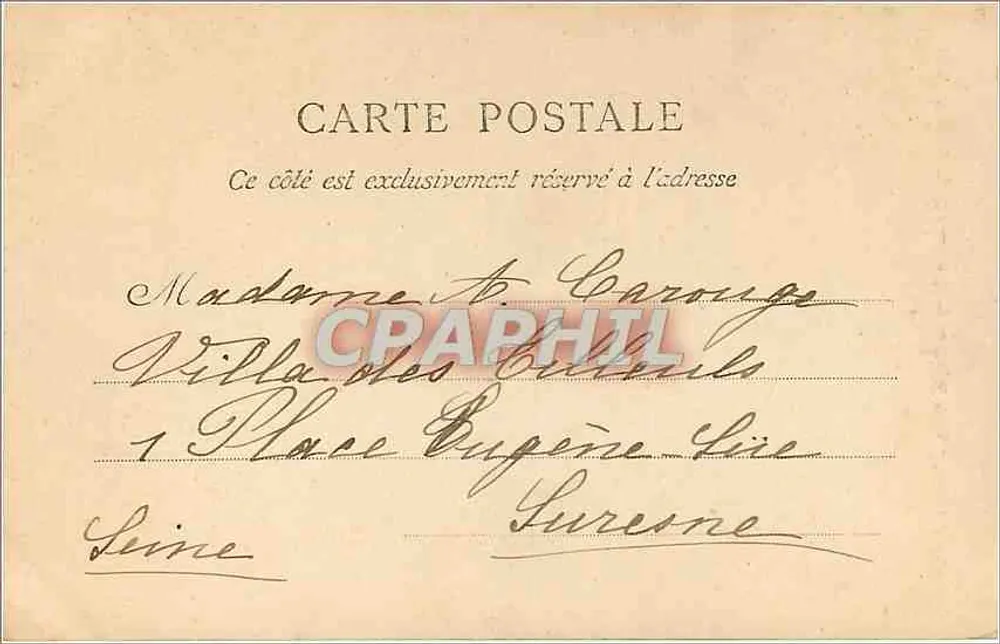 Versalhes — O Parque — Tapete Verde — Vênus de Médicis — editor Bruman, n° 127 - Verso