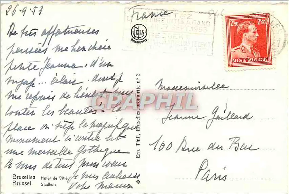 Place de la Bourse — Hôtel de Ville — Editor E. Thill, Bruxelles, n° 2 - Reverso