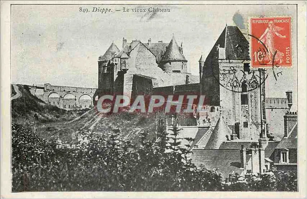 Dieppe — O velho Castelo — Editor não identificado, n° de série 849 - Frente