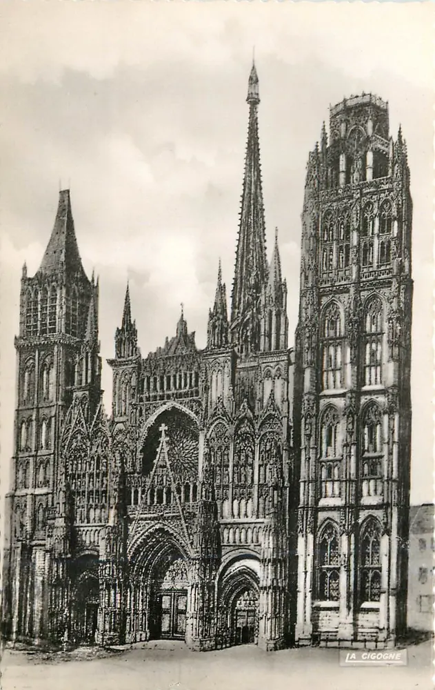 Rouen — La Catedral — La Cigogne, ed. La Cigogne, 74, rue aux Ours, Rouen - Anverso