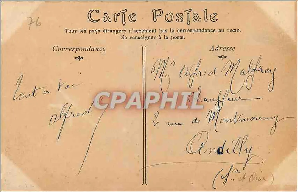 Rouen — Le Pont Boildieu et la Cathédrale — Éditeur non identifié, n° de série non visible - Verso