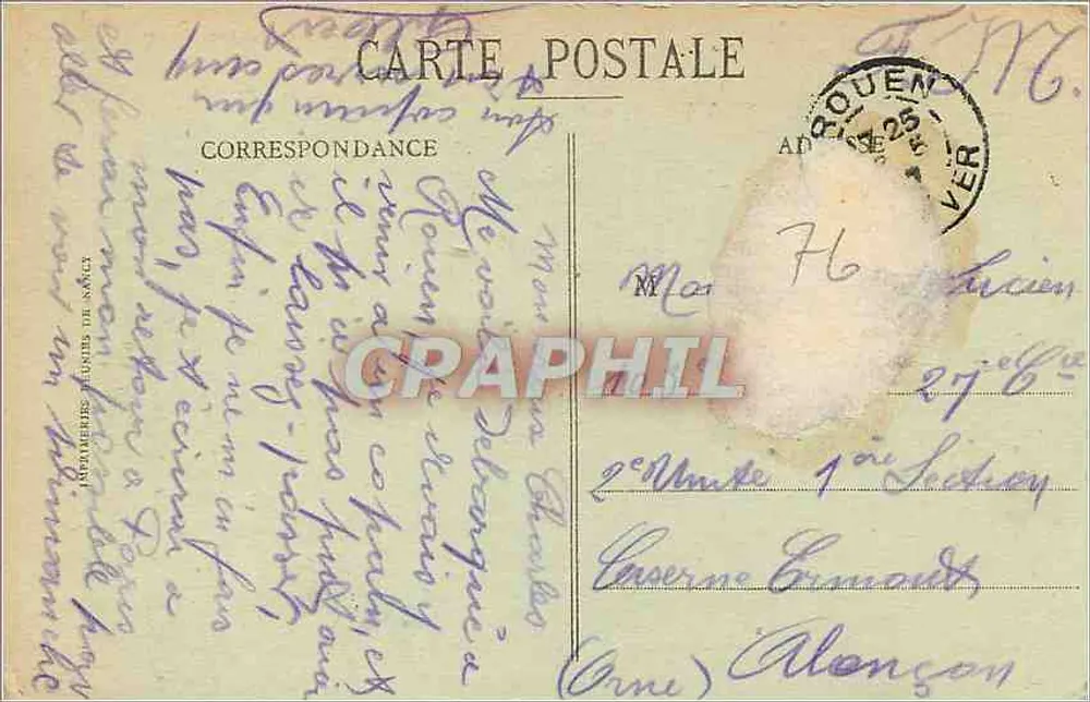 Rouen — The English Bridge — C.P. 318 - Back