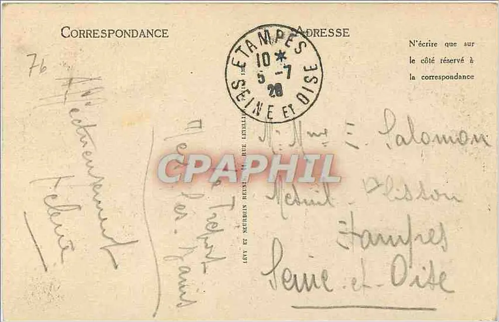 Le Tréport — La Plage et la Falaise — LL - Verso