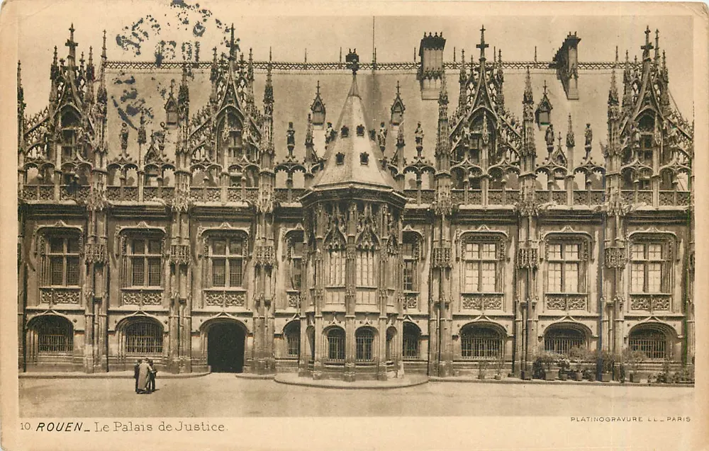 Rouen — Het Paleis van Justitie — Platinogravure LL Paris - Voorkant